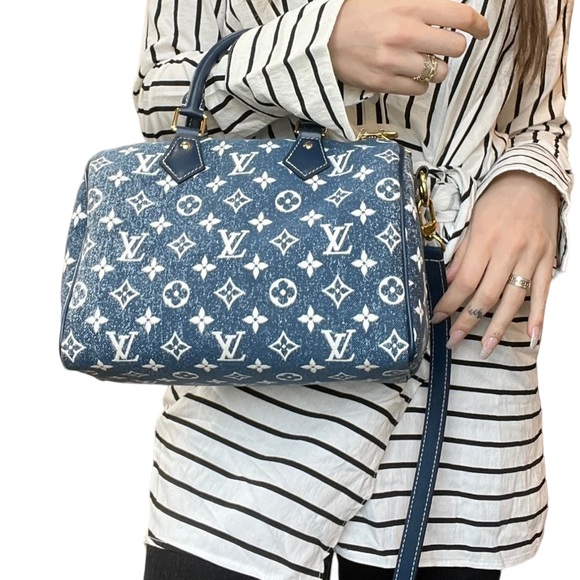 Louis Vuitton Monogram Denim Speedy Bandouliere 25 - Picture 9 of 9